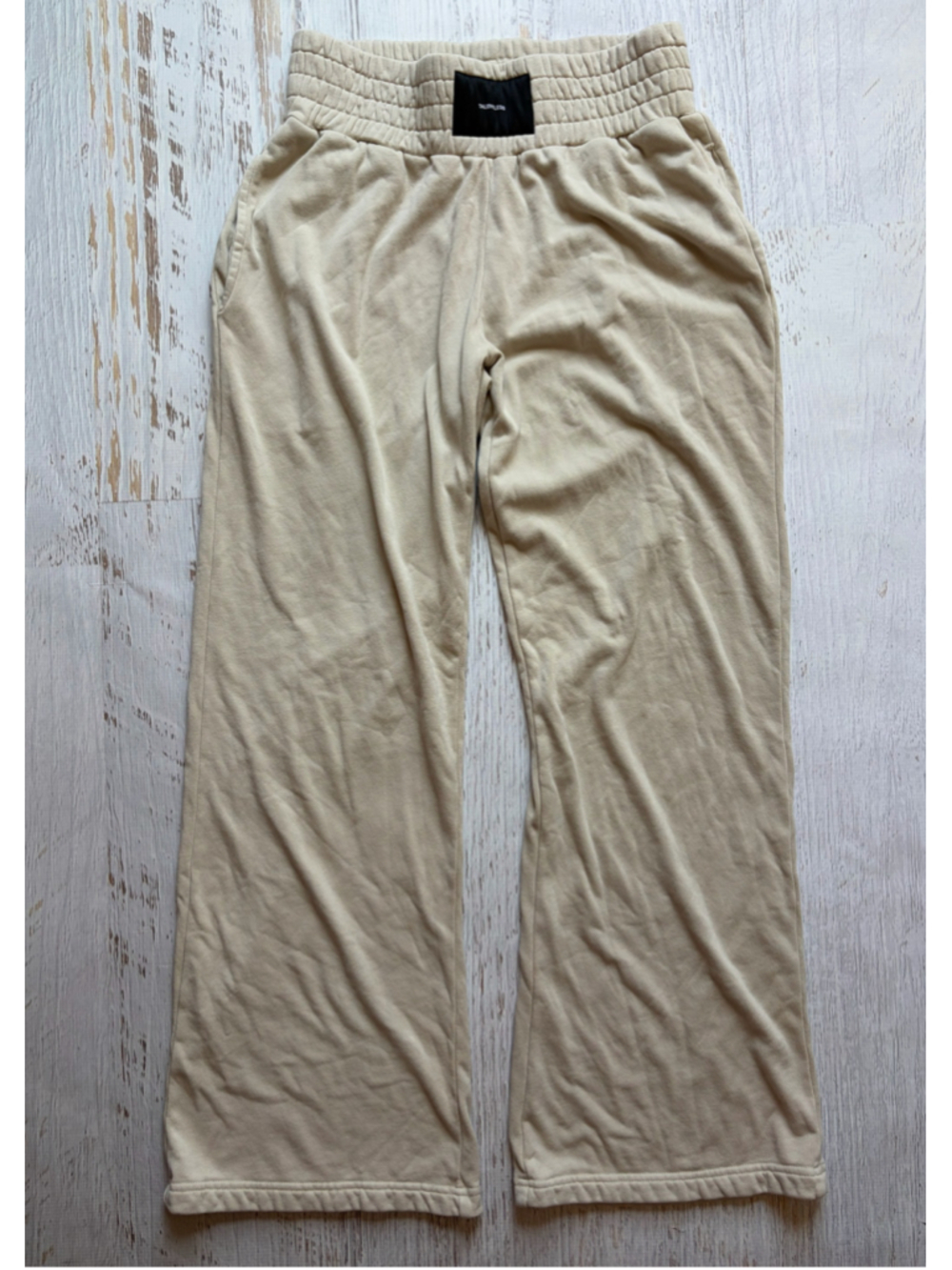 Women's Talentless Wide Leg Sweatpants Size S Beige Black